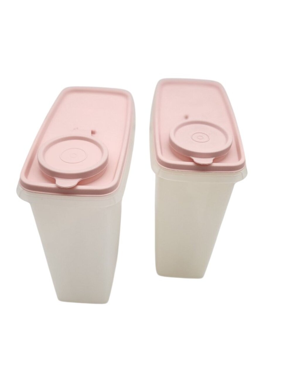 Tupperware Cereal / Oatmeal Storer Pink Seals Set of 2 - Picture 1 of 5